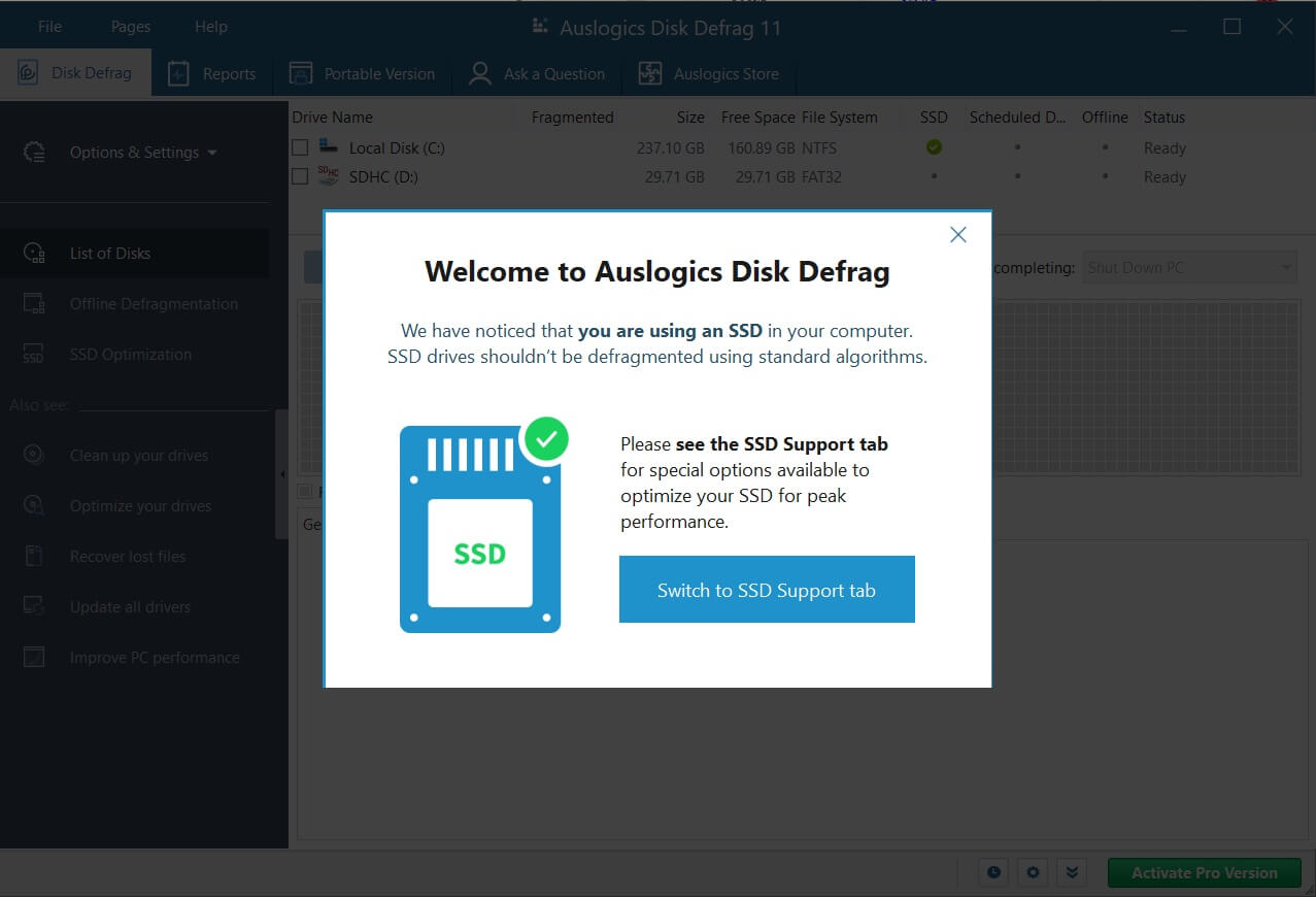 Auslogics Defrag