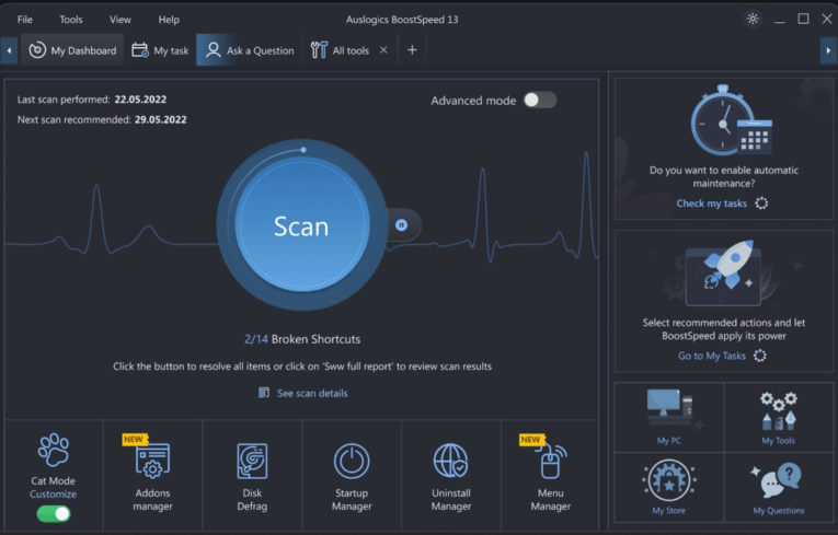 Auslogics BoostSpeed 13- check yor hard disk