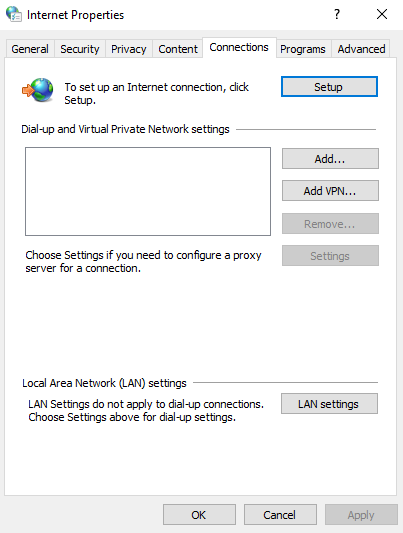 How to disable proxy settings on a Windows PC?