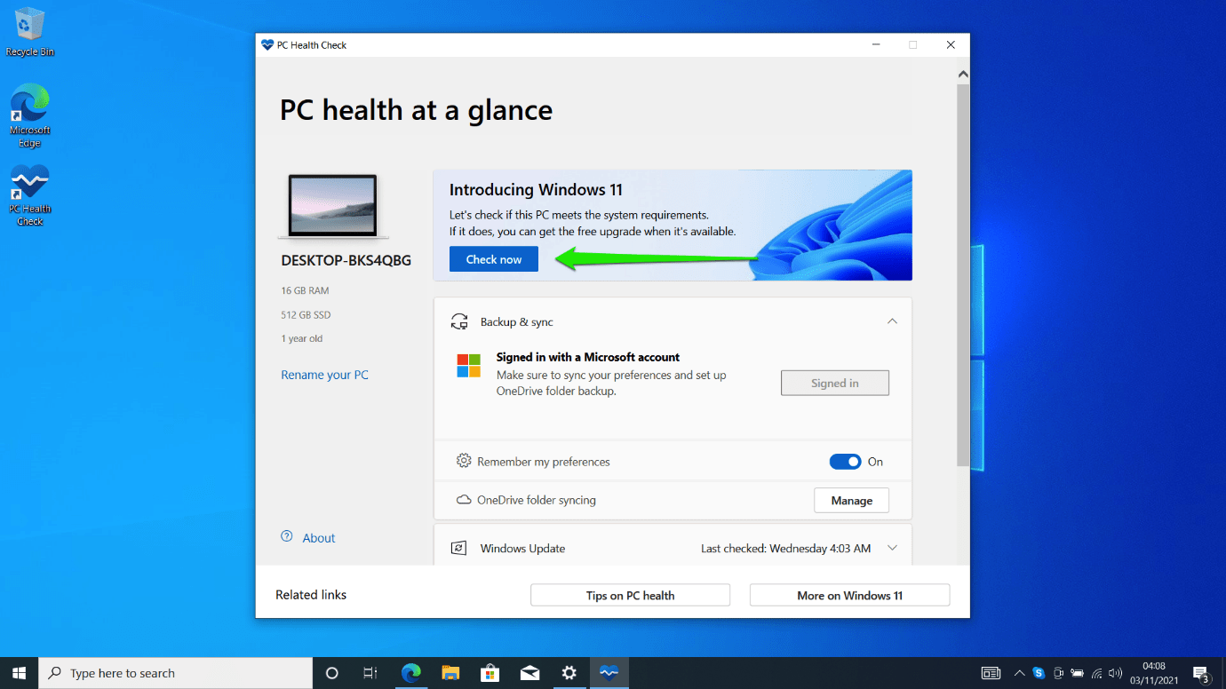 PC health at a glance