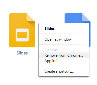Select "Remove from Chrome" from the menu.