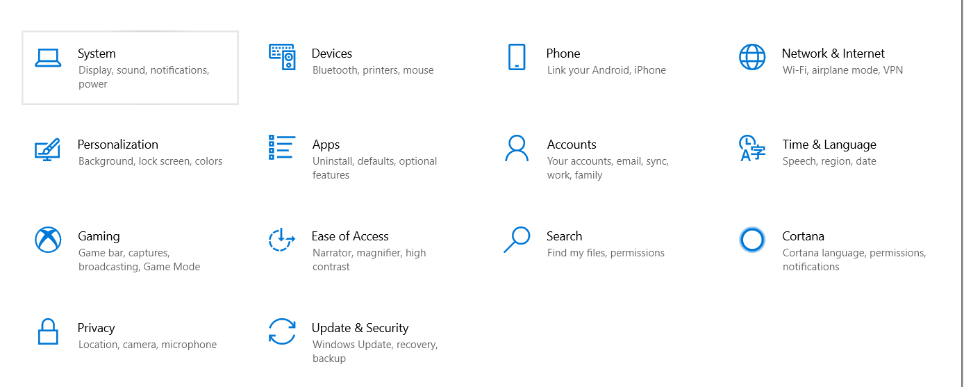 Select System in Settings.