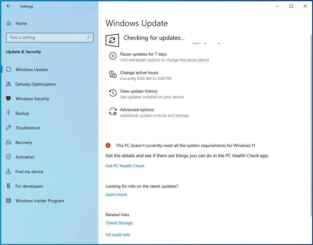 Wait for the update download process to complete.