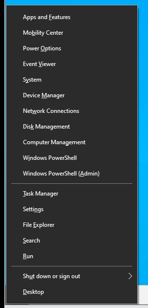 Open the Windows Power User menu and click Settings