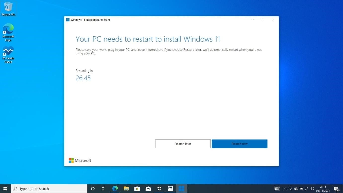 Your PC Needs to Restart to Install Windows 11